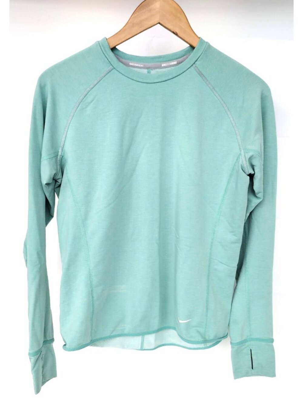Nike Running Dri Fit Long Sleeve Shirt Seafoam Green Retro-reflective Women's M